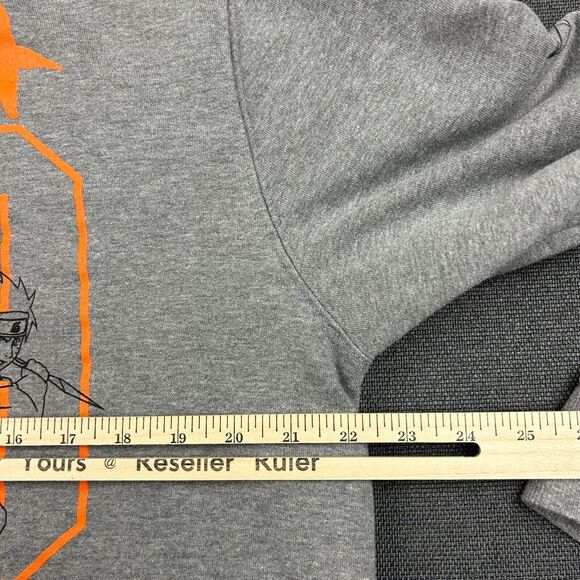 Naruto‎ Hoodie Mens Large Shippuden Hidden Leaf Village Vizmedia Sweatshirt Gray - Picture 9 of 10